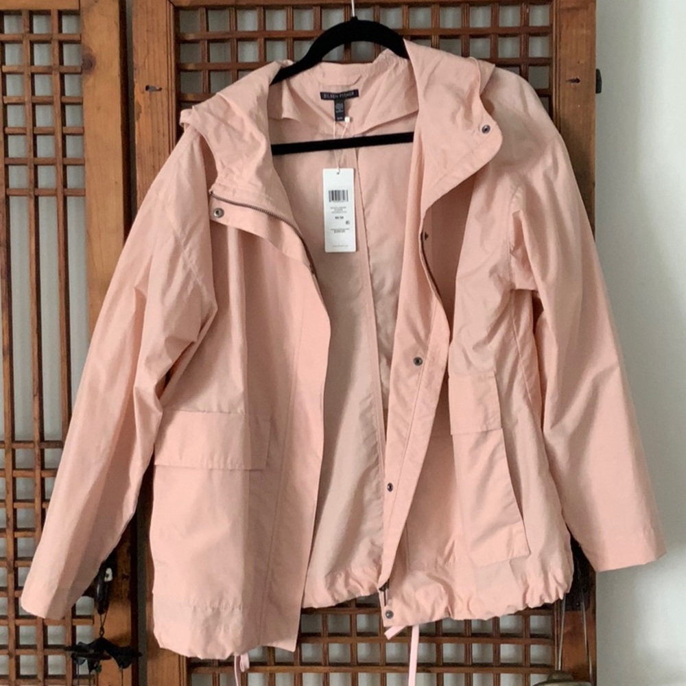 New Eileen Fisher powder hooded coat